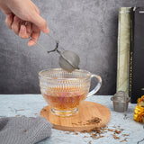 1PC Stainless Steel Mesh Tea Ball Infuser, with 1PC Snap Ball Tea Strainer, Stainless Steel Color, 14cm, 15.9x5.3x4.4cm
