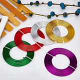 Aluminum Wire, Flat, Mixed Color, 3mm, about 16.4 Feet(5m)/roll, 5colors, 1roll/color, 5 rolls/set