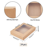 Cardboard Box, with PVC Clear Window, Rectangle, Camel, 14.5x10.5x2.5cm