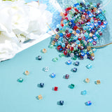 Electroplate Glass Beads, AB Color Plated, Faceted, Cube, Mixed Color, 6x6x6mm, Hole: 1mm, 13x10x2.2cm, 30pcs/color, 360pcs/box