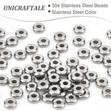 304 Stainless Steel Beads, Rondelle, Stainless Steel Color, 6x2mm, Hole: 2mm