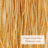 40G Copper Craft Wire, for Jewelry Making, Spiral, Golden, 18 Gauge, 1mm