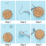 DIY Earring Making, with Reed Cane/Rattan Woven Beads, 304 Stainless Steel Findings, Iron Jump Rings, Brass Ear Nuts and Brass Earring Hooks, Mixed Color, 43~47x43~47x4~6mm