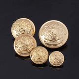 Brass Shank Buttons, Flat Round, Golden, 15mm/18mm/23mm/25mm/30mm, 50pcs/box