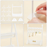 Acrylic Earrings Display Hanger, Clothes Hangers Shaped Earring Studs Organizer Holder, with 8Pcs Mini Hangers, White, Finish Product: 6x12x15.5cm, about 11pcs/set