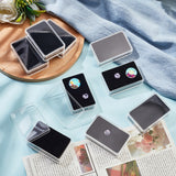 Transparent Acrylic Loose Diamond Display Boxes, with Sponge Inside, for Gemstone, Jewelry Storage, Rectangle, Black, 5.7x3.7x1.5cm, Inner Diameter: 5.3x3.3x1.1cm