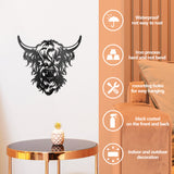 Iron Wall Art Decorations, for Front Porch, Living Room, Kitchen, Matte Style, Cattle, 300x282x1mm