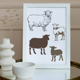 1Pc PET Hollow Out Drawing Painting Stencils, for DIY Scrapbook, Photo Album, with 1Pc Art Paint Brushes, Sheep, 300x300mm