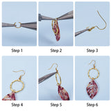DIY Earring Making, with Cellulose Acetate(Resin) Pendants, Tibetan Silver Alloy Links and Brass Earring Hooks, Mixed Color, 11x7x3cm