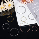 Brass Wine Glass Charm Rings, Hoop Earrings Findings, Gunmetal & Golden & Rose Gold & Silver Color Plated, 20mm/25mm/30mm/35mm, 280pcs/box