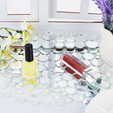 Mirror Glass Mosaic Tiles, for Home Decoration Crafts Jewelry Making, Flat Round, Clear, 15~30x1.5~4mm, 120pcs/box