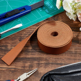 Flat Single Face Imitation Leather Cords, Lychee Pattern, Brown, 25x1.8mm, 2500mm/Roll