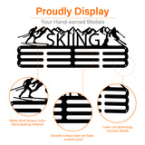 Fashion Iron Medal Hanger Holder Display Wall Rack, with Screws, 3 Line, Word Skiing, Sports Themed Pattern, 150x400mm