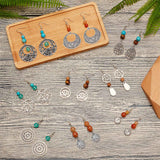 DIY Dangle Earring Making Kits, Including Tibetan Style Alloy Pendants & Pendant Cabochon Settings, 304 Stainless Steel Pendants, Gemstone Beads, Brass Earring Hooks, Iron Eye Pin, Antique Silver & Platinum