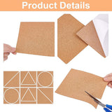 Cork Insulation Sheets, for Coaster, with Adhesive Back, Wall Decoration, Party and DIY Crafts Supplies, Square, BurlyWood, 30x30x0.1cm
