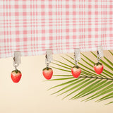 Resin Imitation Fruit Tablecloth Weights, Table Cloth Pendants, with Iron Clip, Strawberry, 55mm, Strawberry: 28~29x20x20mm, 8pcs/set