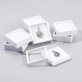 Acrylic Jewelry Box, Visual Box, Square, White, 61x61x20mm, Ratent: 51x51mm