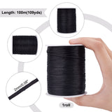 Polyester Cord, for Knitting Chinese Knots, Black, 2mm, about 109.36 Yards(100m)/Roll