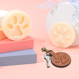 Dog Paw Shape Key Ring Hanging Plastic Mold, with Die Cutting Template, For DIY Leather Craft, Moccasin, 60x14mm