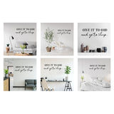 PVC Quotes Wall Sticker, for Stairway Home Decoration, Word GIVE IT TO GOD and Go To Sleep, Black, 29x79cm