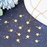 20Pcs Brass Pendants, Long-Lasting Plated, Star, Real 18K Gold Plated, 11.5x10x1.5mm, Jump Ring: 5x0.7mm, Inner Diameter: 1/8 inch(3.5mm)