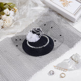 Nylon Net Mesh Fabric, Birdcage Bridal Veil Netting Fabric, Wedding Hat Veil Mesh Trimmings Fabric for Wedding Decoration, Sewing, Hat Decorating, Black, 24~25x0.02cm