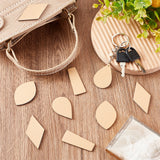 64Pcs 4 Styles Imitation Leather Label Tags, for DIY Jeans, Bags, Shoes, Hat Accessories, Teardrop & Rhombus & Trapezoid & Leaf, Beige, 44~60x20~34x2mm, 16pcs/style