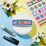DIY Hair Clips Cross-Stitch Making Kits, including Fabric, Cotton Threads, Hot Melt Glue Sticks, Iron Needles & Snap Hair Clip, Alligator Hair Clip, Hair Barrette Findings, Mixed Color, Cross-Stitch Fabric: 174x100x3mm