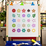 25Pcs 25 Styles Plant PET Plastic Hollow Out Drawing Painting Stencils Templates, Flower, 13x13mm, 1pc/style