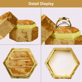 Velvet Ring Boxes, Hexagon, Gold, 4.3x4.9x4.3cm