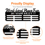 Fashion Iron Medal Hanger Holder Display Wall Rack, with Screws, Word Work Hard Have Fun Do Your Best , Word, 150x400mm