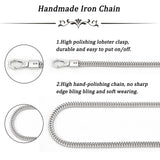 Alloy Chain Bag Handles, Bag Straps, with Iron Snap Clasp, Platinum, 120x0.7x0.35cm