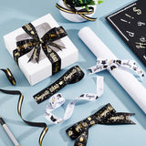 3 Bundles 3 Styles Graduation Theme Printed Polyester Ribbons, for Gift Wrapping, Party Decoration, Mixed Color, 3/8~1 inch(9.8~25mm), about 4.92 Yards(4.5m)/Bundle, 1 bundle