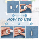 DIY Blank Rectangle Dome Earring Making Kit, Including 304 Stainless Steel Earring Settings, Glass Cabochons, Stainless Steel Color, 60Pcs/box