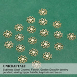 20Pcs 304 Stainless Steel Charms, Flower, Golden, 15.5x1mm, Hole: 5x2mm