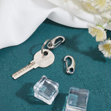 304 Stainless Steel Key Ring Connection Clasps Belt Clip for Keys 26x12.5x6mm, 2pcs/bag, Stainless Steel Color, 26x13x4.5mm, Hole: 6x4mm