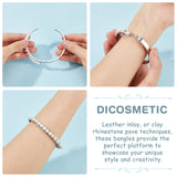 3Pcs Egg Shaped 201 Stainless Steel Grooved Hinged Bangles, for DIY Electroplated, Leather Inlay, Clay Rhinestone Pave Bangle Making, Stainless Steel Color, 1/4 inch(0.6cm), Inner Diameter: 2x2-3/8 inch(5.05x6cm)
