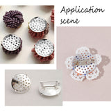 Brass Finger Ring/Brooch Sieve Findings, Perforated Disc Settings, Platinum, 25x1mm, Hole: 1mm, 200pcs/box