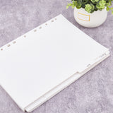 A4 Binder Divider Pages, Index Page, Rectangle, White, 298x220x0.3mm, Hole: 6mm & 10x6.5mm, 5pcs/set
