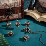 Brass Prayer Box Pendants, Rectangle, Antique Bronze, 24x16mm, Hole: 4mm, 6pcs/box