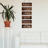 Solid Wood Hanging Wall Decorations, with Jute Twine, Rectangle, Sienna, 90x30cm
