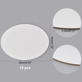 Wood and Linen Painting Canvas Panels, Blank Drawing Boards, for Oil & Acrylic Painting, Oval, White, 18x24x0.3cm