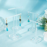 2 Styles T-Bar Acrylic Earring Display Stands, with Square Base, Clear, Large: 3.5x8.3x11.8cm, Small: 3.5x6.2x9.8cm, 2pcs/set, 5 sets(10pcs/)/bag