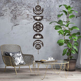 Moon Phase Wood Hanging Wall Decorations, with Cotton Thread Tassels, for Home Wall Decorations, 790mm