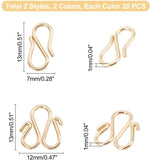 80Pcs 4 Style 304 Stainless Steel Hook Clasps, Mixed Color, 20pcs/style
