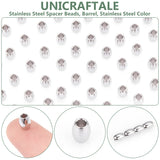 304 Stainless Steel Spacer Beads, Barrel, Stainless Steel Color, 6x5mm, Hole: 2.5mm, 50pcs/box