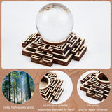 1Pc Basswood Crystal Ball Chassis, Square, PapayaWhip, 10x10x2.3cm