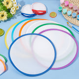 32Pcs 8 Colors Nylon Foldable Flying Disc or Fan with Storage Bag Assortment, Mixed Color, 250x2mm, 4pcs/color