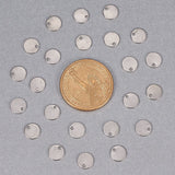 304 Stainless Steel Stamping Blank Tag Pendants, Flat Round, Stainless Steel Color, 8x0.6mm, Hole: 1.5mm