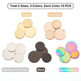 20Pcs 10 Style Ion Plating(IP) 304 Stainless Steel Charms, with Jump Rings, Laser Cut, Heart with Alphabet, Mixed Color, 25~20x1mm, Hole: 1.4mm, 2pcs/style